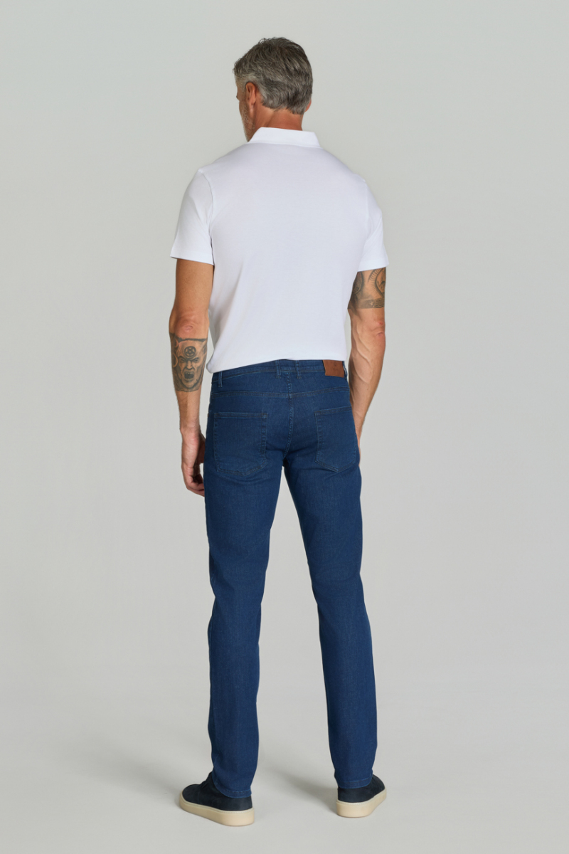5 Cep Lacivert Denim Erkek Pantolon - 6