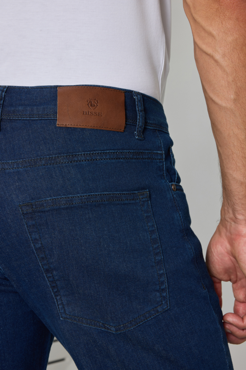 5 Cep Lacivert Denim Erkek Pantolon - 5