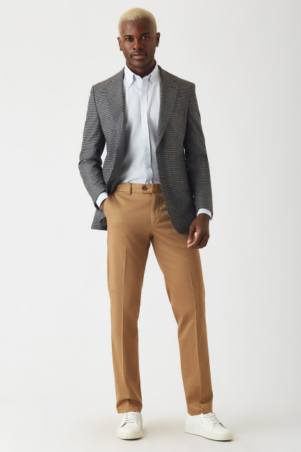 4 Cepli Camel Saten Spor Erkek Pantolon - Bisse