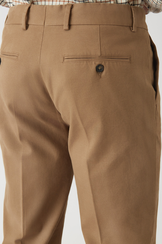 Çift Pileli Spor 4 Cepli Bej Erkek Pantolon - 4