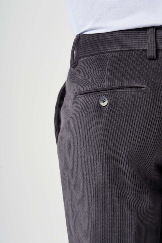 Antrasit Kadife Spor Erkek Pantolon - 5