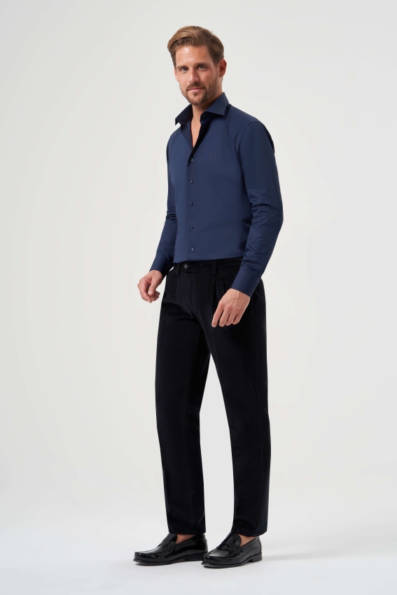 Siyah Kadife Spor Erkek Pantolon - 1