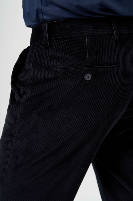 Siyah Kadife Spor Erkek Pantolon - 4