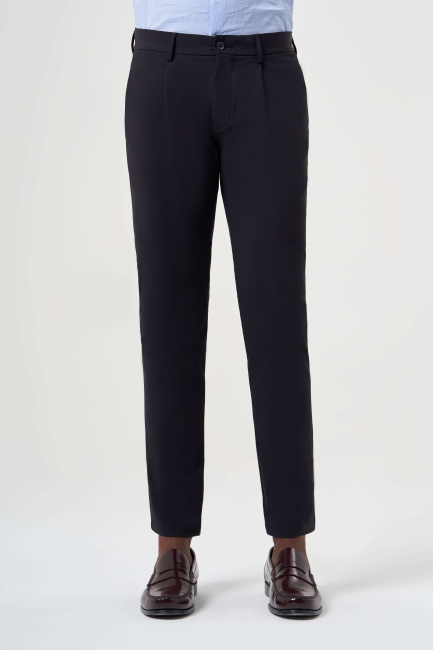 Regular Fit Siyah Lastikli Spor Erkek Pantolon - 2