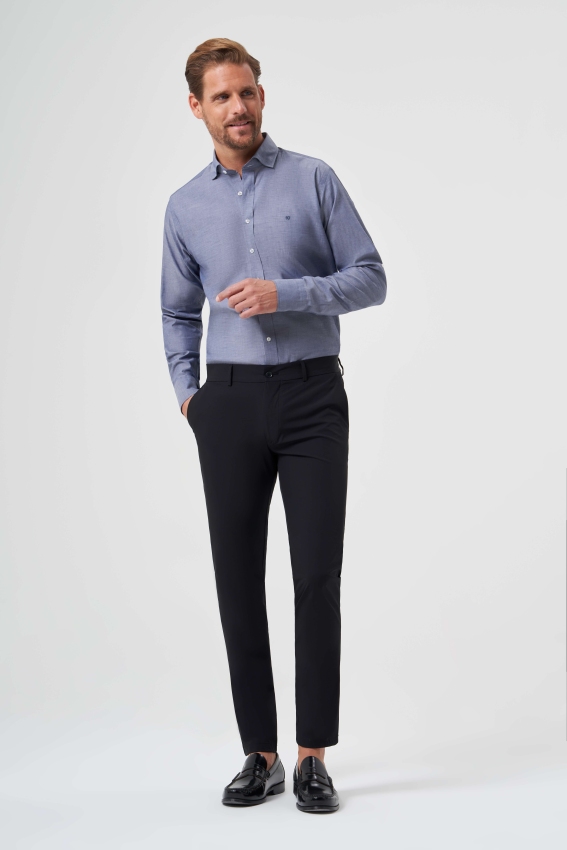 Beli Lastikli Siyah Erkek Pantolon - 1