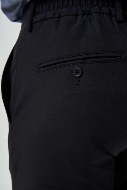 Beli Lastikli Siyah Erkek Pantolon - 4