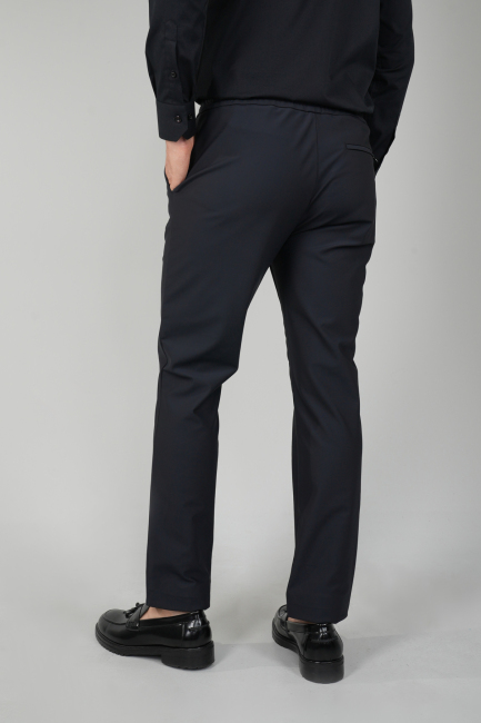 PNS 24101 - 4 Pocket Plain Satin Sports Trousers BLACK (1)