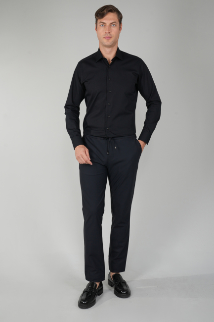 Siyah Jagger Lastikli Polyamid Polyester Erkek Pantolon - 5