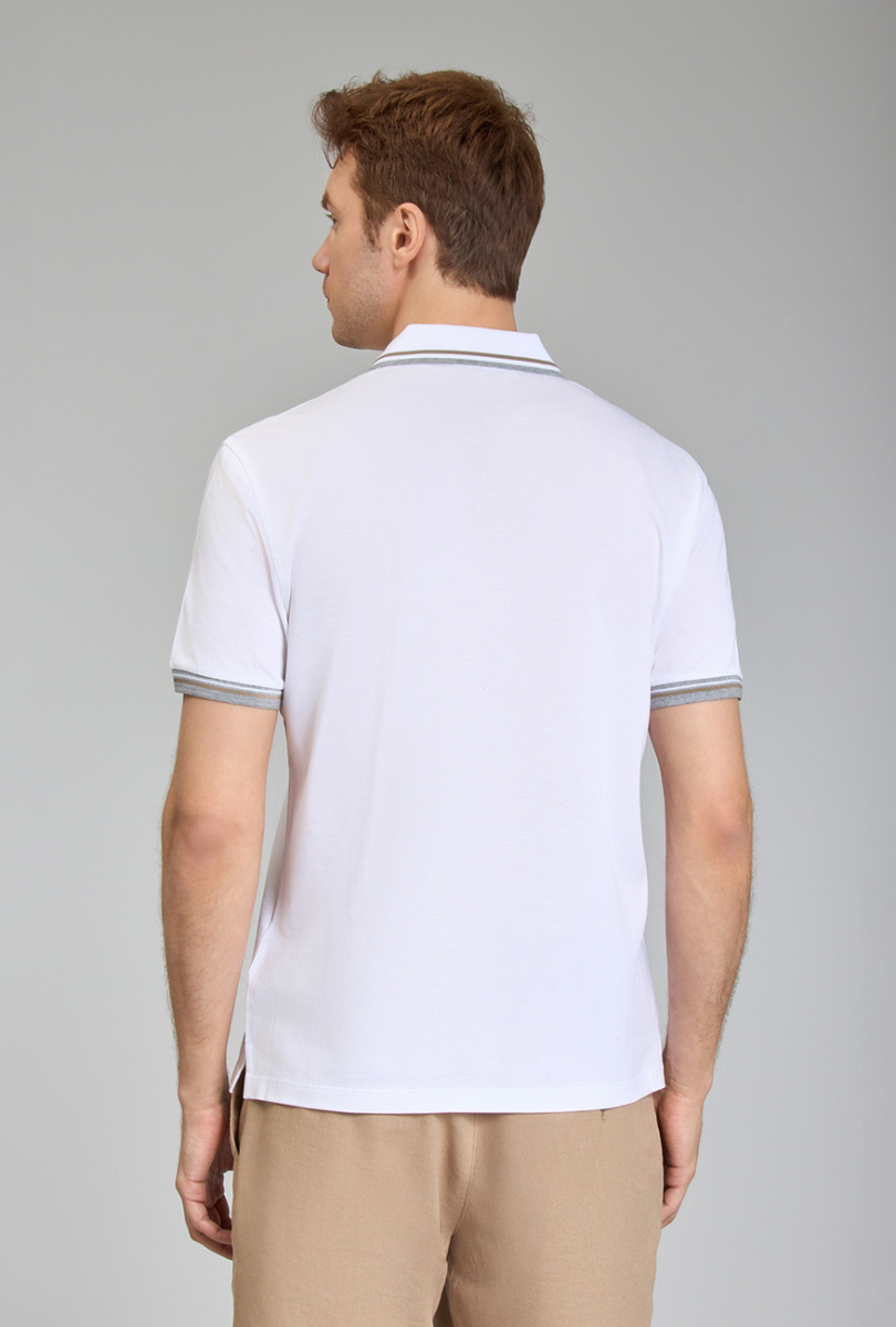 POLO YAKA DÜĞMELİ Beyaz - 4