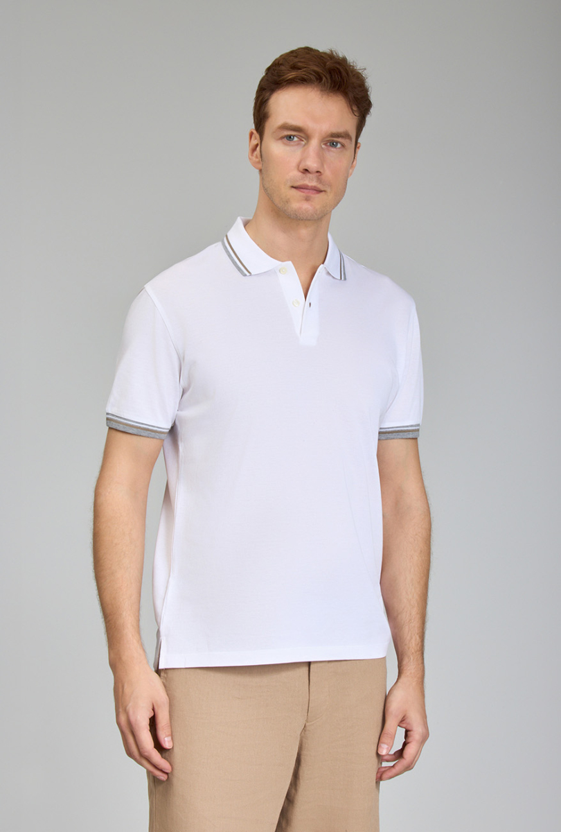 POLO YAKA DÜĞMELİ Beyaz - 2