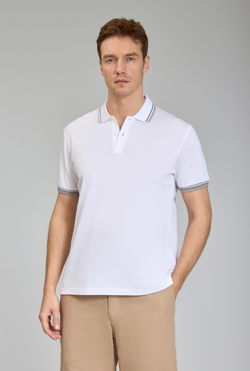 POLO YAKA DÜĞMELİ Beyaz - 3