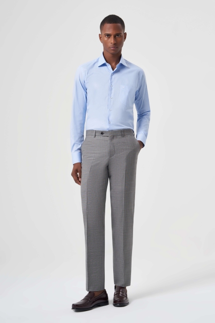 Modern Fit Gri Klasik Erkek Pantolon - 1