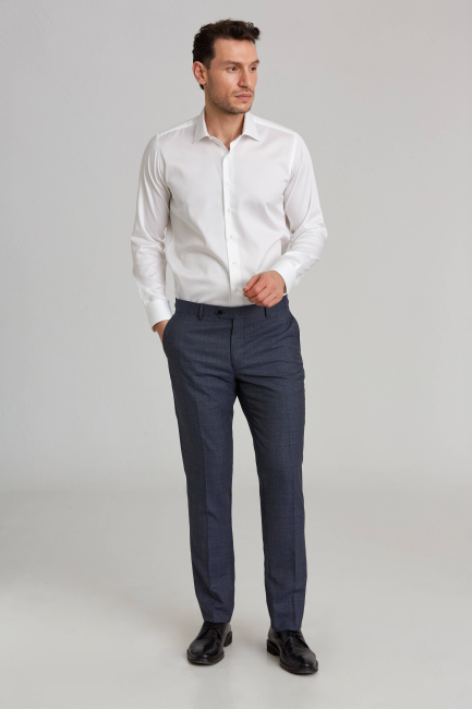 Regular Fit Lacivert Klasik Erkek Pantolon - 1