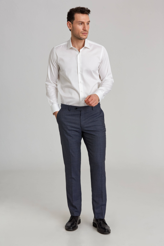 Regular Fit Lacivert Klasik Erkek Pantolon - 1