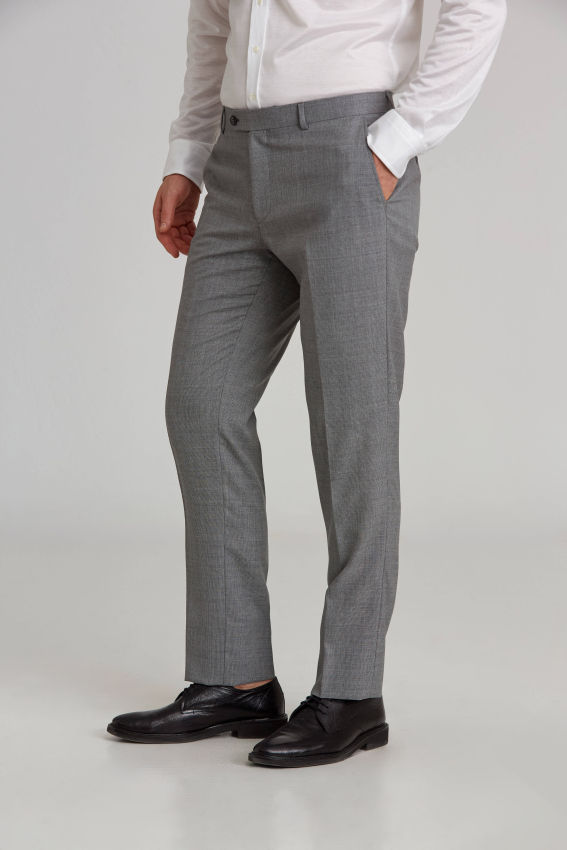 Regular Fit Gri Klasik Erkek Pantolon - 3