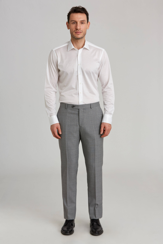 Regular Fit Gri Klasik Erkek Pantolon - 1