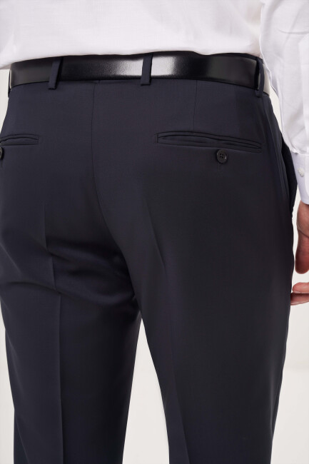 Lacivert Dokuma Klasik Erkek Pantolon - 5