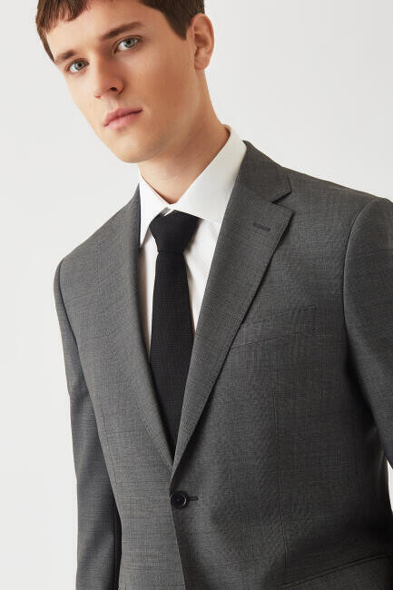 Bisse Erkek Modern Fit Mono Yaka 2 Düğmeli Çift Yırtmaçlı Takım Elbise ANTRASIT. 3 Bisse Erkek Modern Fit Mono Yaka 2 Düğmeli Çift Yırtmaçlı Takım Elbise ANTRASIT. 3