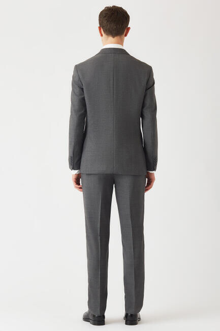 Bisse Erkek Modern Fit Mono Yaka 2 Düğmeli Çift Yırtmaçlı Takım Elbise ANTRASIT. 2