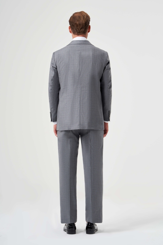 Comfort Fit Mono Yaka Drop 6 Gri Erkek Takım Elbise - 2