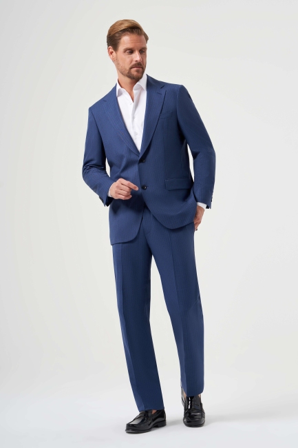 Comfort Fit Mono Yaka Drop 6 Lacivert Erkek Takım Elbise - 1