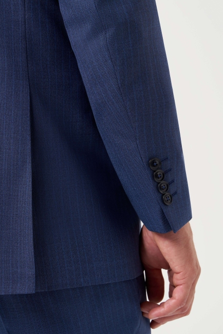 Comfort Fit Mono Yaka Drop 6 Lacivert Erkek Takım Elbise - 4
