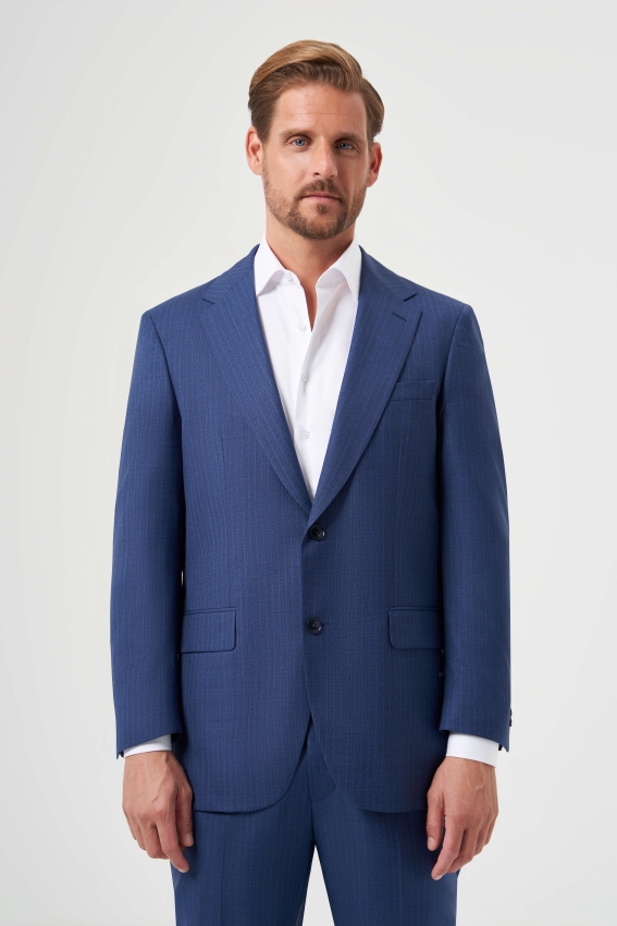 Comfort Fit Mono Yaka Drop 6 Lacivert Erkek Takım Elbise - 6