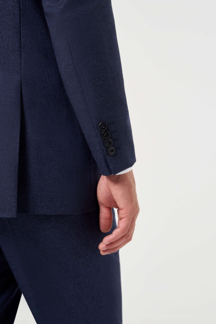 Comfort Fit Mono Yaka Drop 6 Lacivert Erkek Takım Elbise - 4