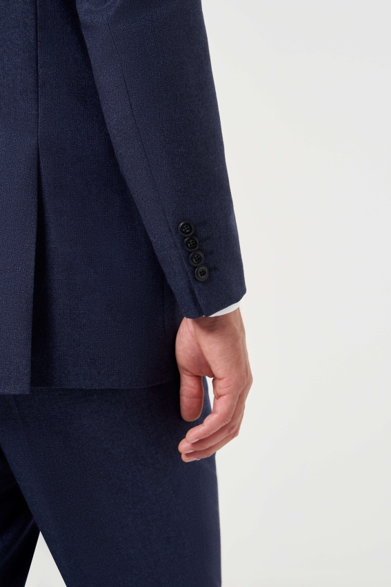 Comfort Fit Mono Yaka Drop 6 Lacivert Erkek Takım Elbise - 4
