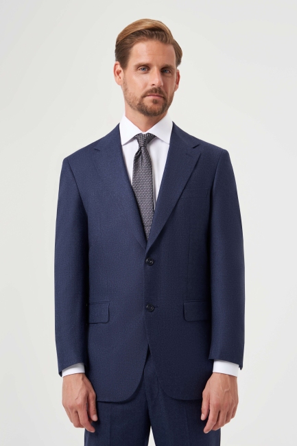 Comfort Fit Mono Yaka Drop 6 Lacivert Erkek Takım Elbise - 6