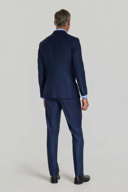 Mono Yaka, Çift Yırtmaçlı, Slim Fit Lacivert 6 Drop Erkek Takım Elbise - 8