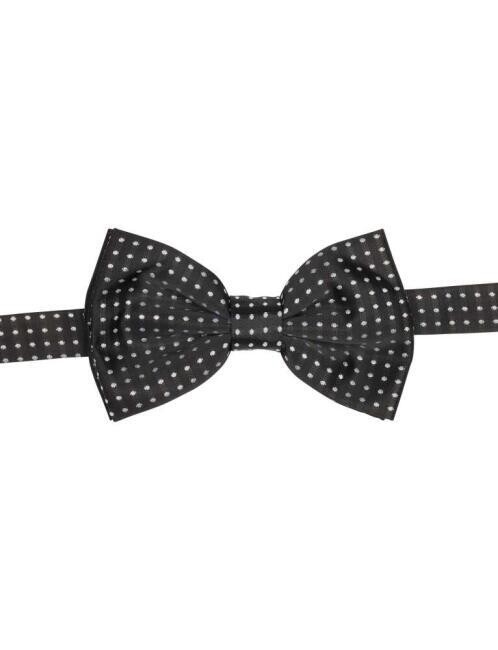 Puantiyeli Siyah Erkek Smokin Papyon - 1