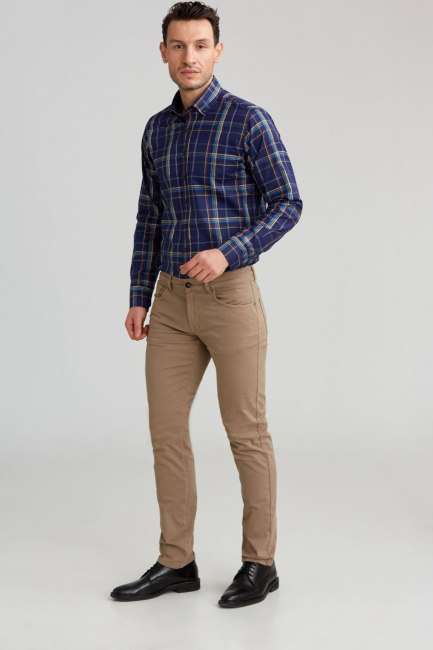 Regular Fit 5 Cepli Camel Gabardin Spor Erkek Pantolon - 4