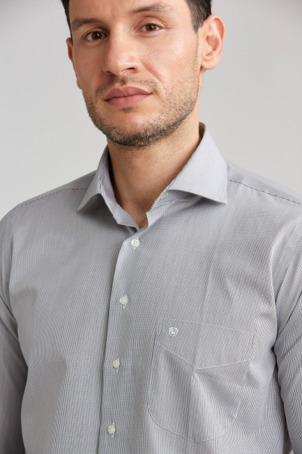 Regular Fit Açık Kahve İtalyan Kumaş Erkek Gömlek - 5