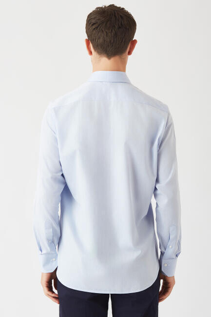 Regular Fit Açık Mavi Klasik B Yaka Erkek Gömlek - 2