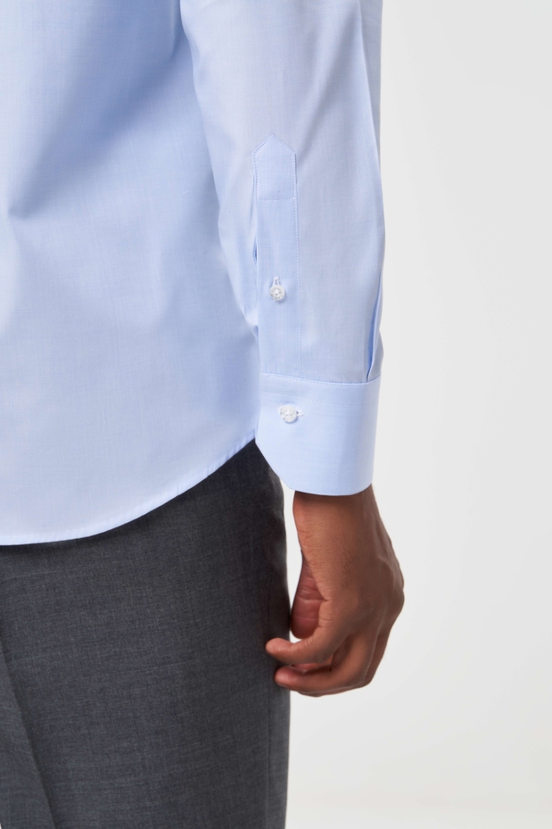 Regular Fit Açık Mavi Klasik Basic Erkek Gömlek - 4