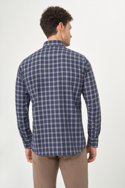 Regular Fit Antrasit Paşa Yaka Spor Erkek Gömlek - 2