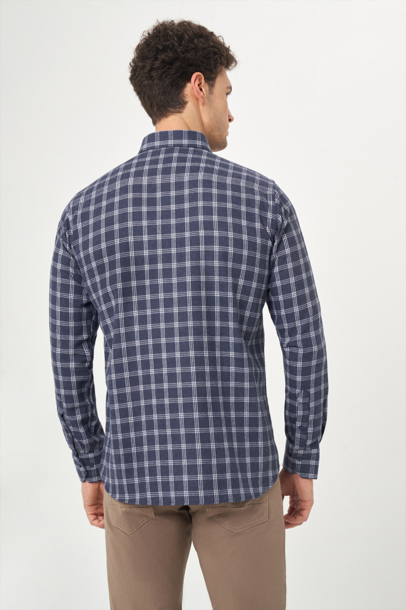 Regular Fit Antrasit Paşa Yaka Spor Erkek Gömlek (1)