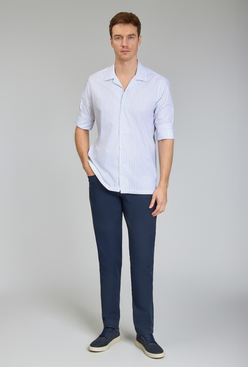 Regular Fit Apaj Yaka Beyaz Basic Spor Erkek Gömlek (1)