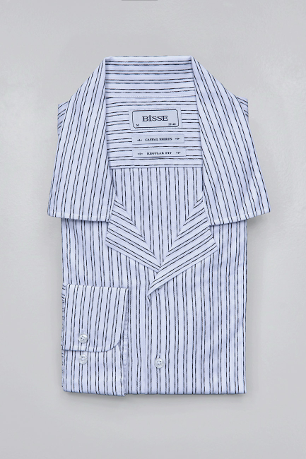 Regular Fit Apaj Yaka Beyaz Basic Spor Erkek Gömlek - 3