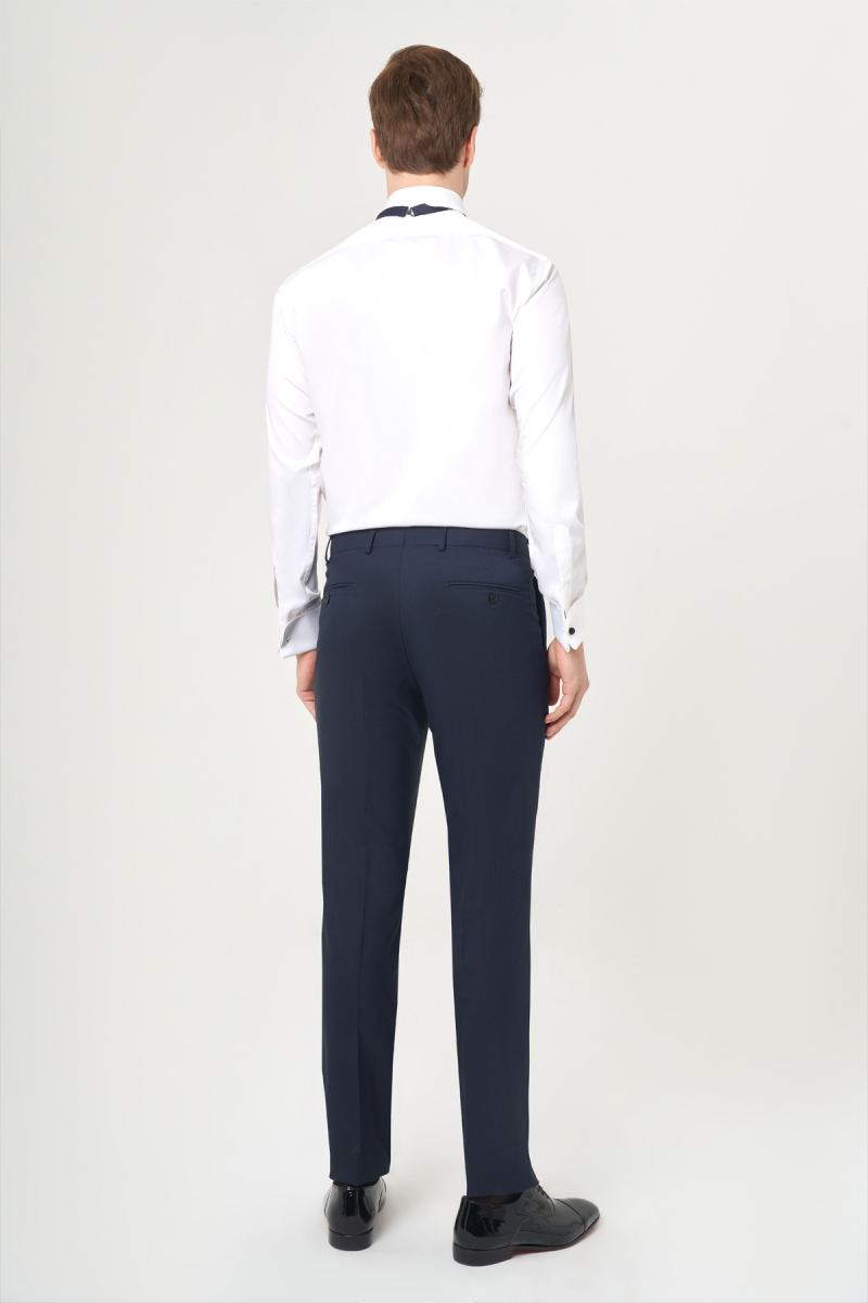 Regular Fit Ata Yaka Sim Çizgili Beyaz Erkek Gömlek (1)