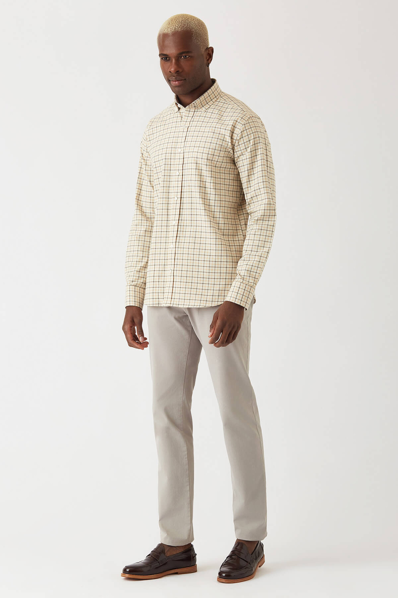 Regular Fit Bej Paşa Yaka Spor Erkek Gömlek - 4