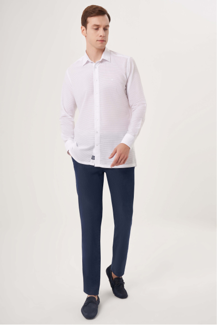 Regular Fit White Sport Men's Shirt - 5