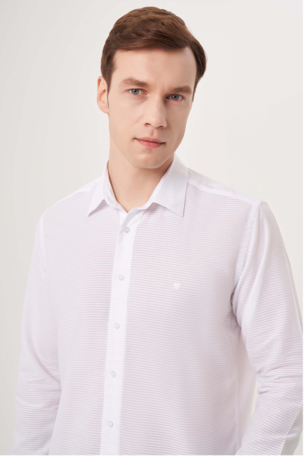 Regular Fit White Sport Men's Shirt - 3