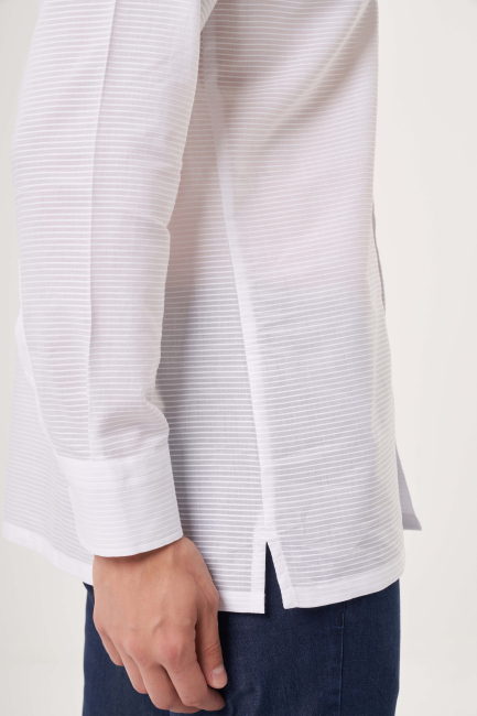 Regular Fit White Sport Men's Shirt - 4