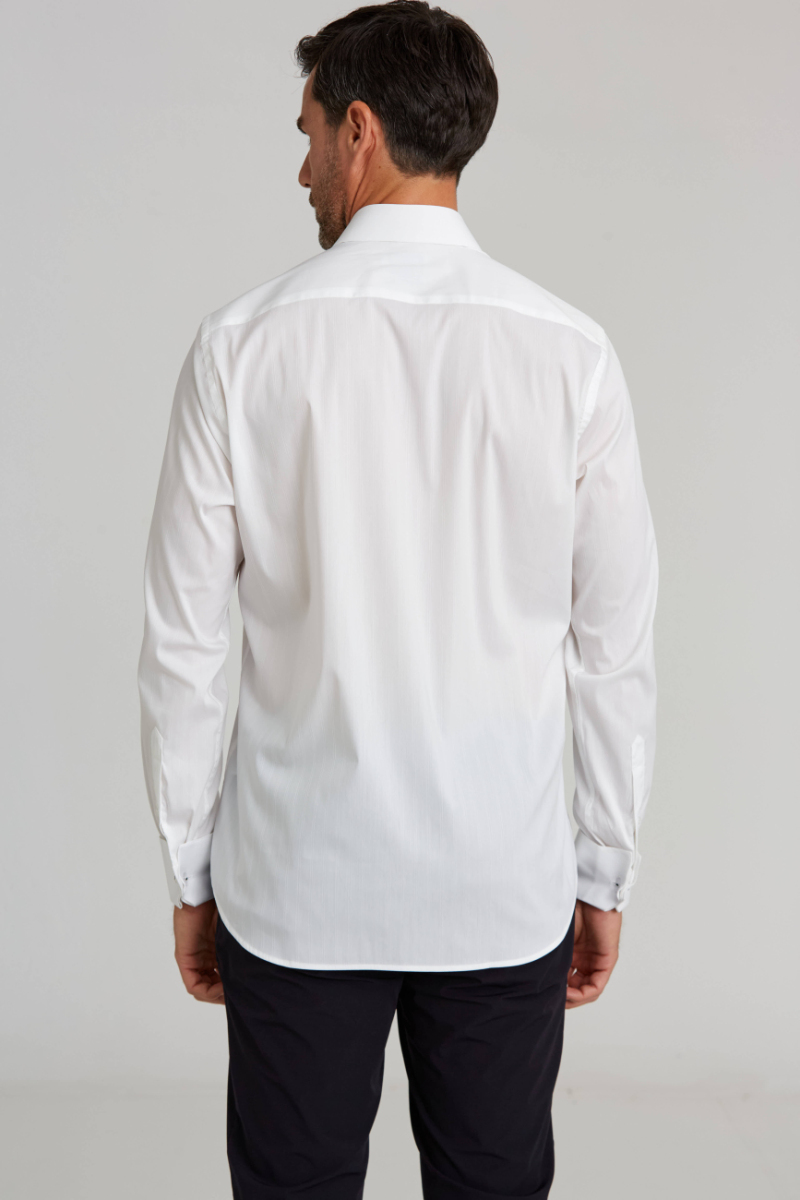 Regular Fit Beyaz Cepli Klasik Erkek Gömlek (1)