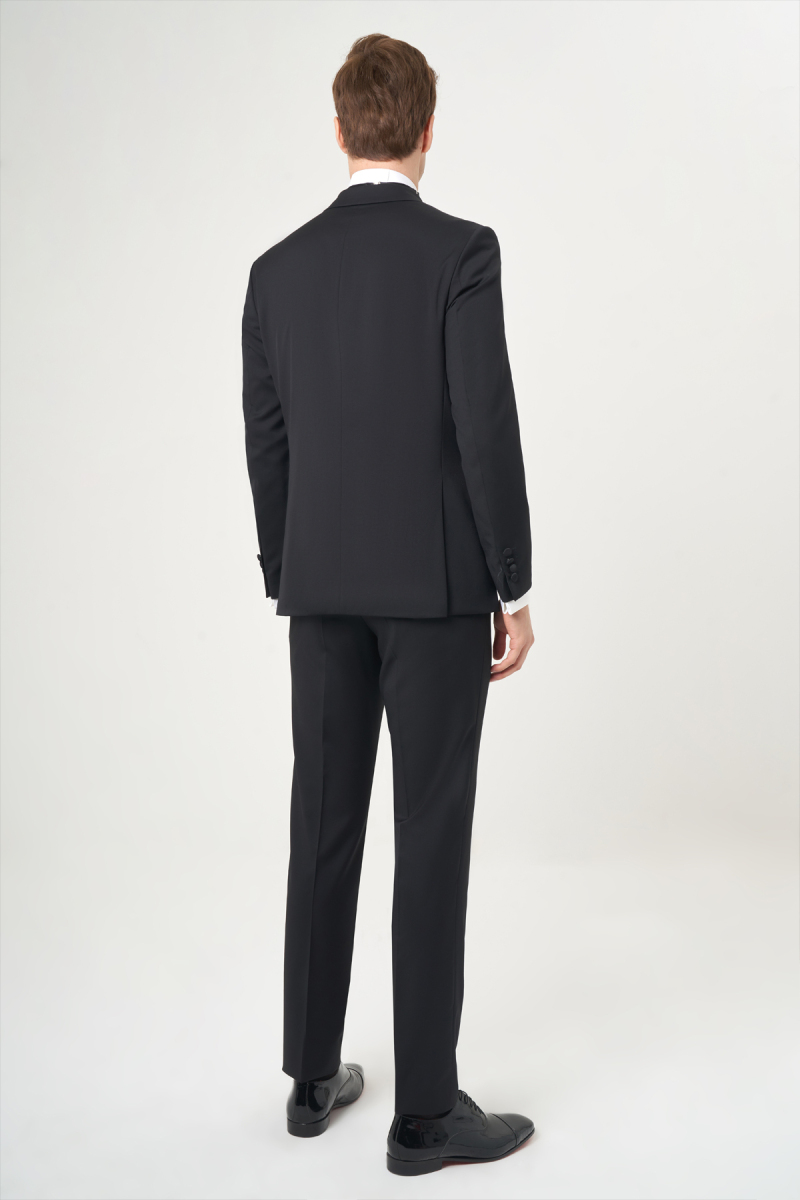Regular Fit Drop 6 Siyah Erkek Yün Smokin Takım (1)
