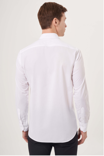Regular Fit White Sport Men's Shirt (1)