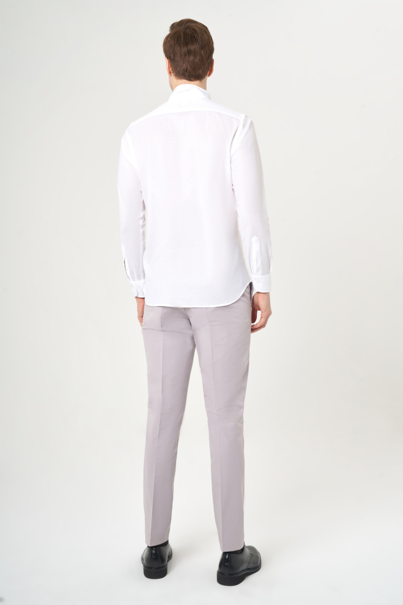 Regular Fit Düz Klasik Beyaz Erkek Gömlek (1)