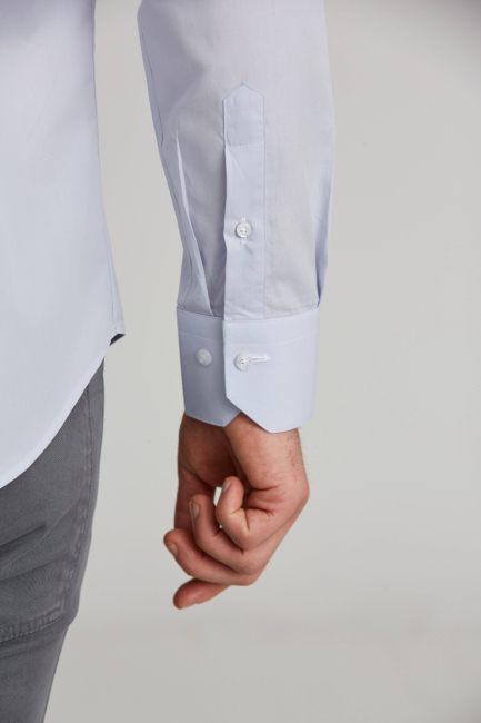 Regular Fit Gri Basic Klasik Erkek Gömlek - 3